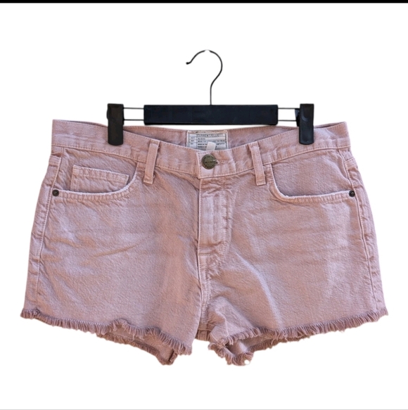 Current/Elliott Pants - Current Elliott Denim Shorts Low Rise Muted Pink Distressed Size 27 Made In USA